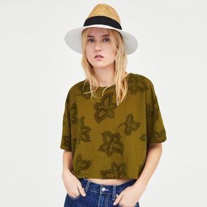 Zara Floral Cropped Top S